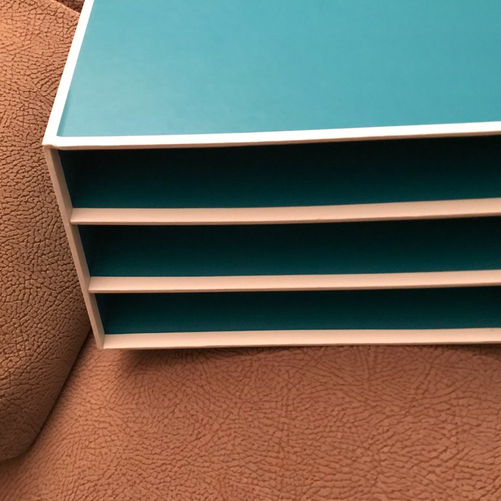 Back to School. Three tier File Sorter, Teal